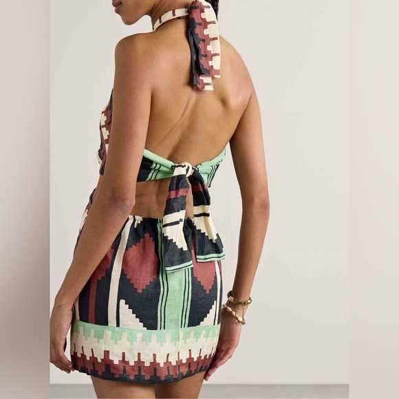 Geometric Print Halter Neck Mini Dress - Picture 2 of 3